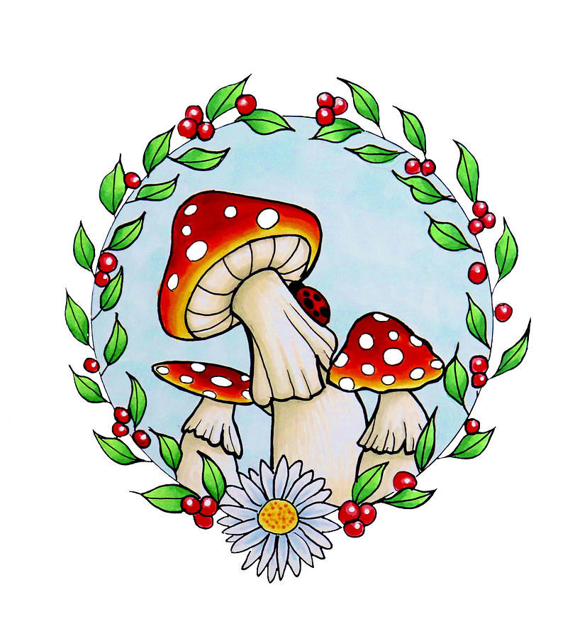 Mushroom Garden Drawing by Rachel Noiles Fine Art America