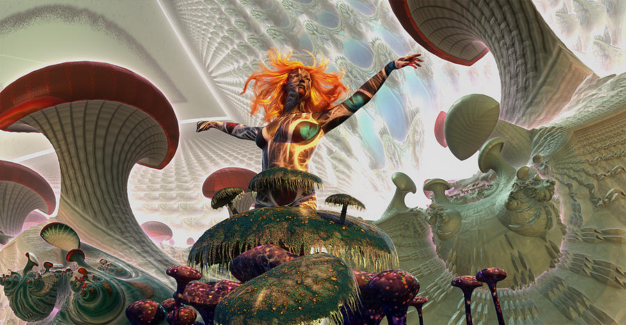 Mushroom Girl Digital Art by Richard Hopkinson
