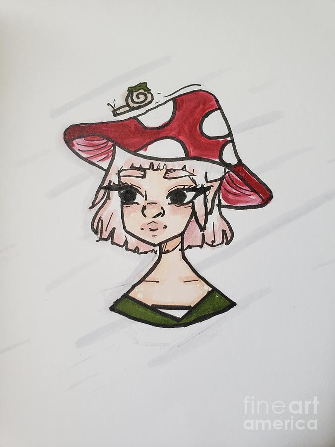 Mushroom hat Drawing by Lil Blumoon