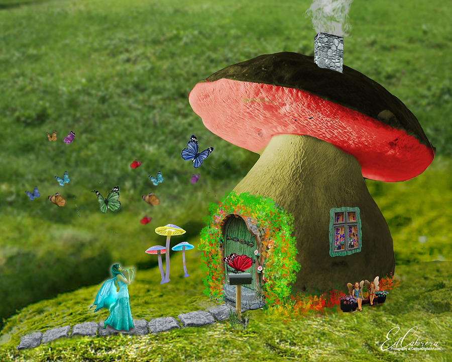 Mushroom Home Digital Art by Edelberto Cabrera - Fine Art America