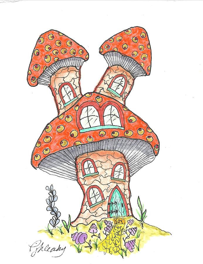 Mushroom House Drawing | How To Draw Mushroom | Easy Drawing - YouTube