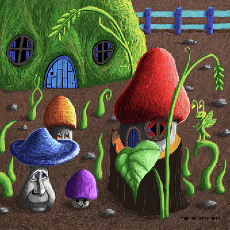 Mushroom house with grasshopper by Thomas Olsen Mushroom house with grasshopper by Thomas Olsen
