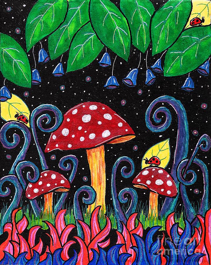 Mushroom Night Painting by Gemma Reece-Holloway