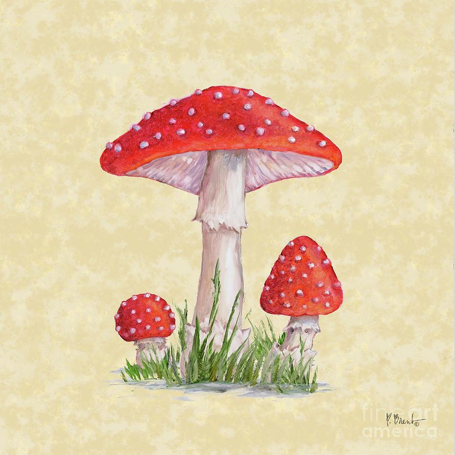 Mushroom Patch II - Parchment Painting by Paul Brent - Fine Art America