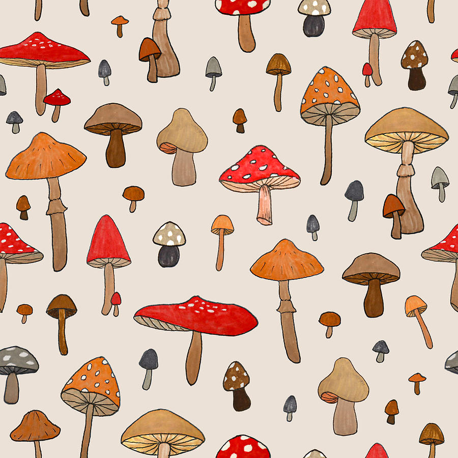 Mushroom Pattern Digital Art by Lauren Ullrich - Fine Art America