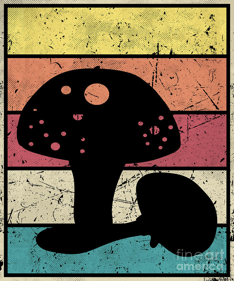 Mushroom Retro Digital Art by Filip Schpindel