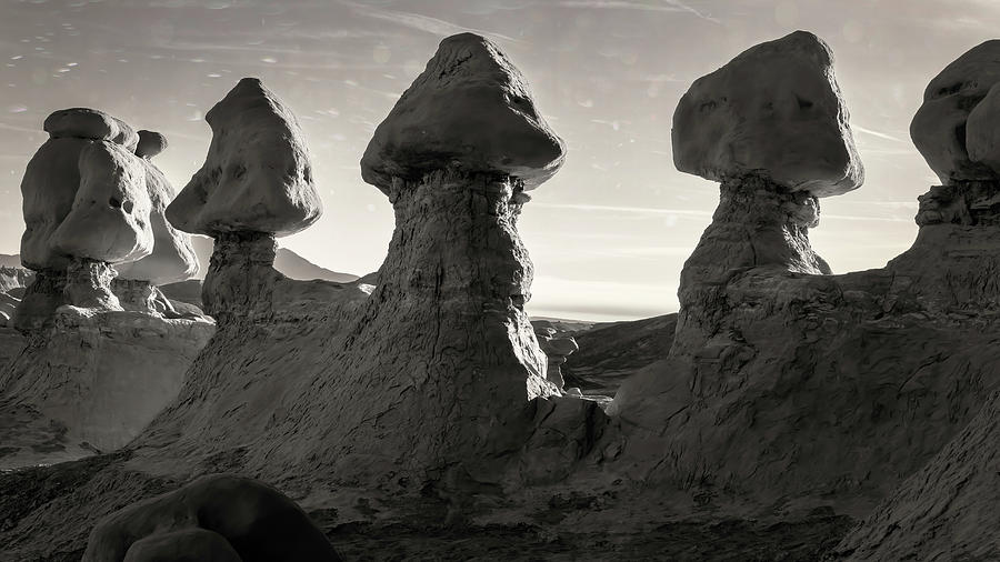 Mushroom Photograph - Mushroom Row Goblin Valley State Park Utah by Joan Carroll
