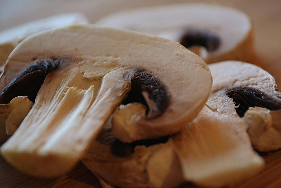 Mushroom Slices for Stroganoff Macro Photograph by Gaby Ethington