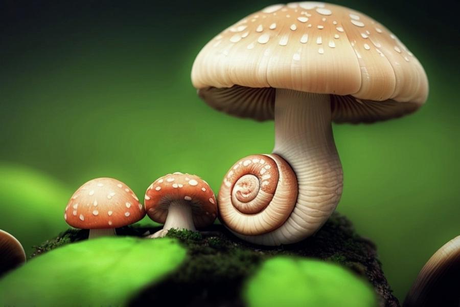 Mushroom Snail Digital Art by Ally White
