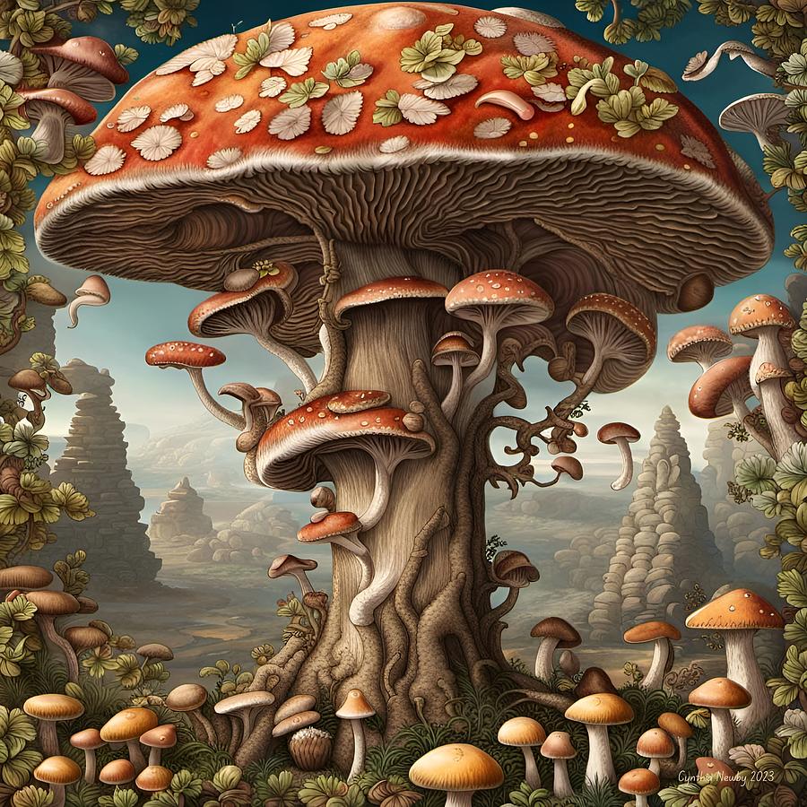 Mushroom Tree Digital Art by Cindy's Creative Corner - Fine Art America