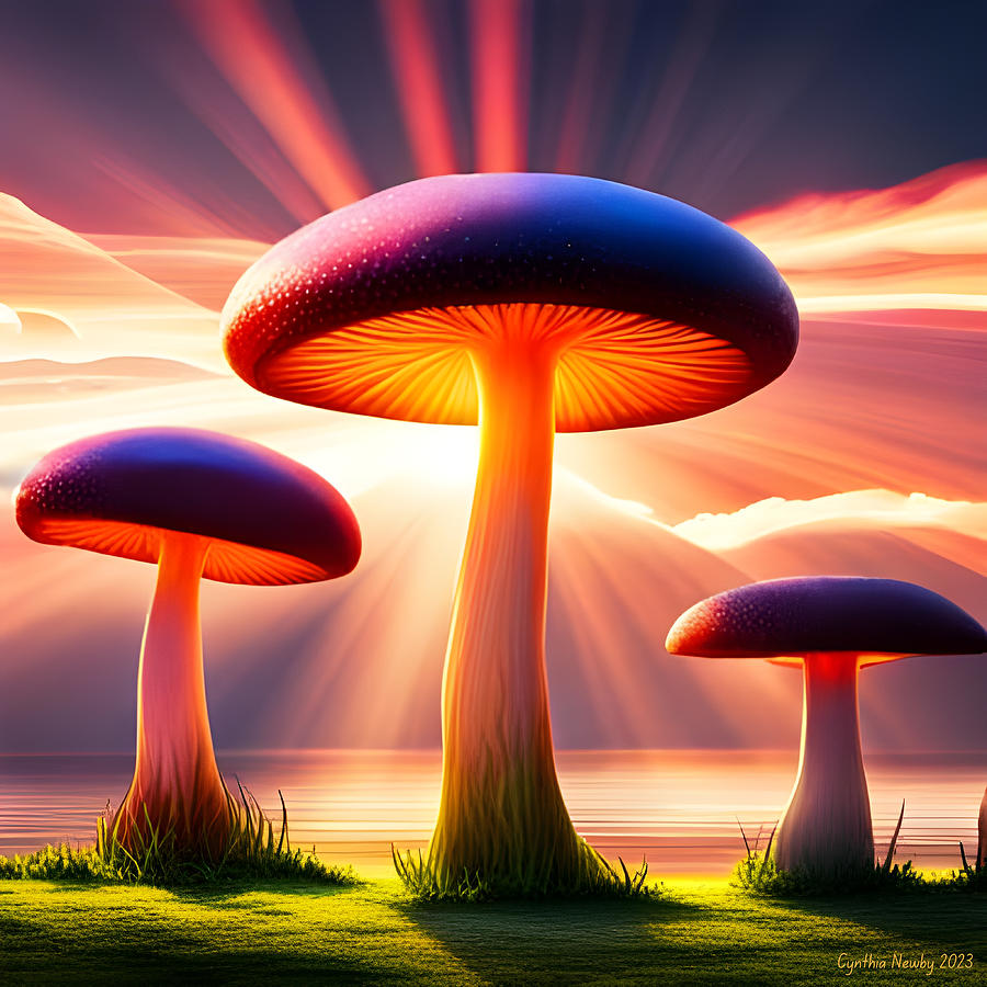 Mushroom Trio Digital Art by Cindys Creative Corner