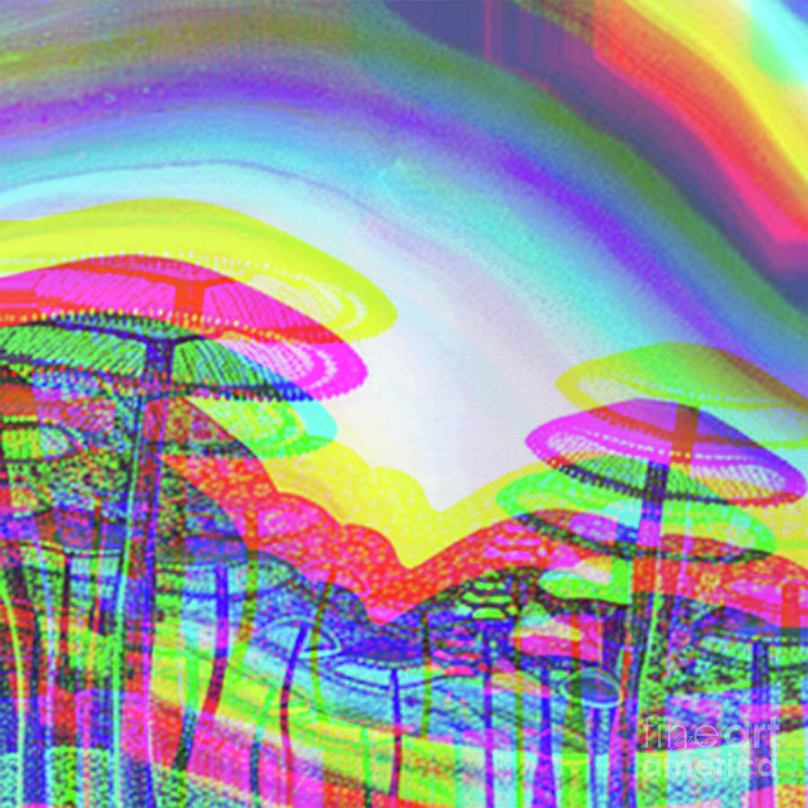 Mushroom Trip Digital Art Painting Digital Art by CJ's Art - Pixels