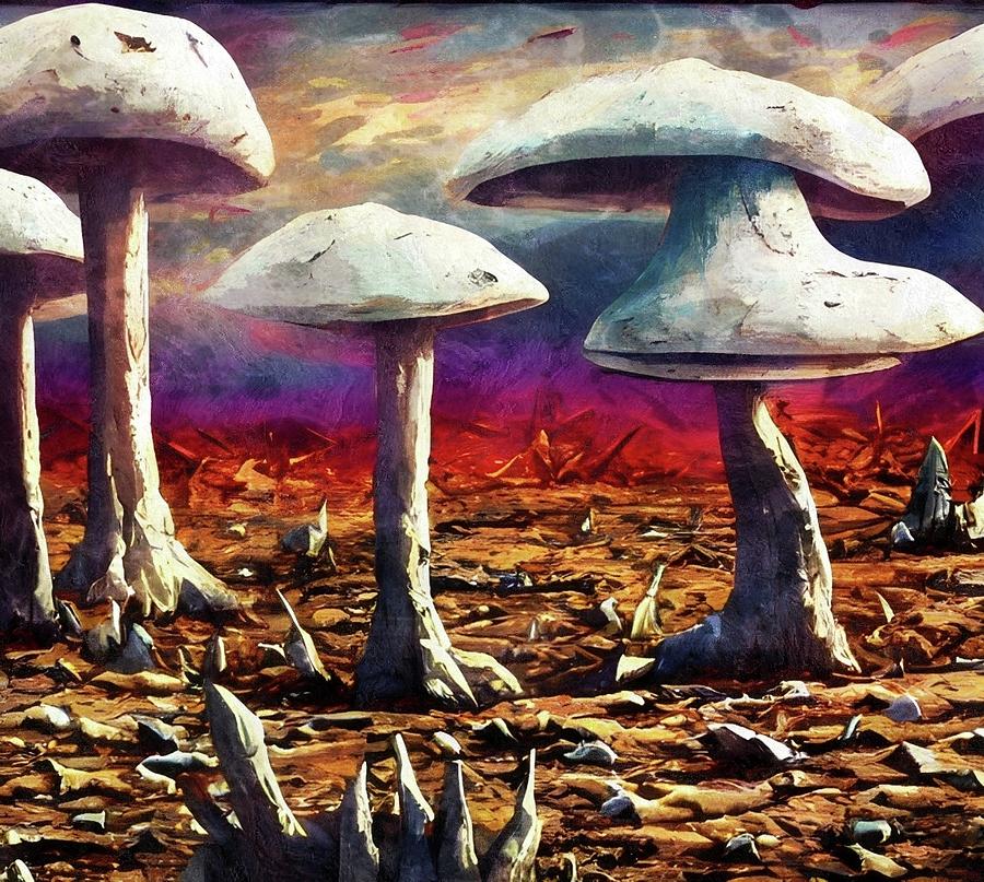 Mushrooms After The Apocalypse  Digital Art by Ally White