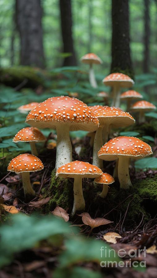 Mushrooms on the Forest Floor Photograph by Mary Machare