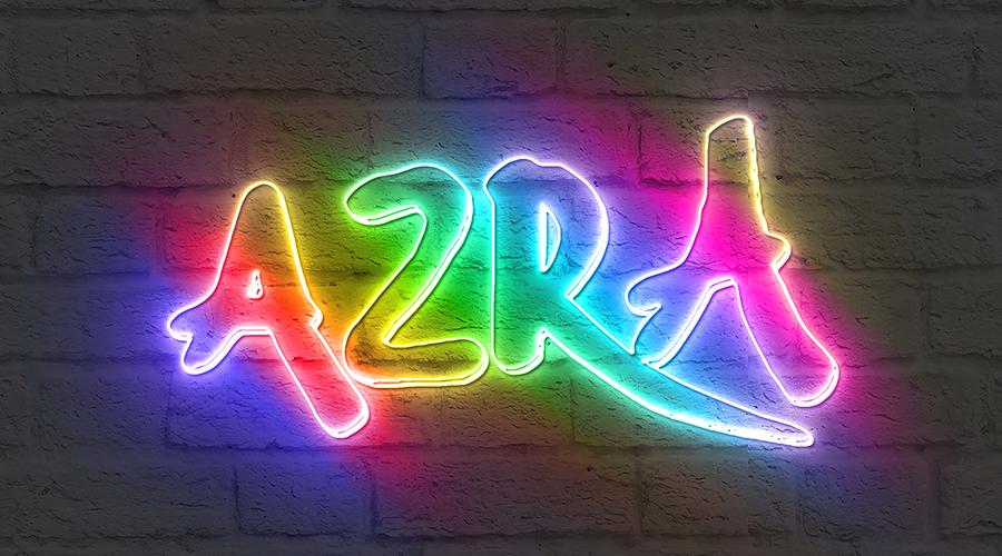 Music Azra neon logo art Mixed Media by Lew Rebekah