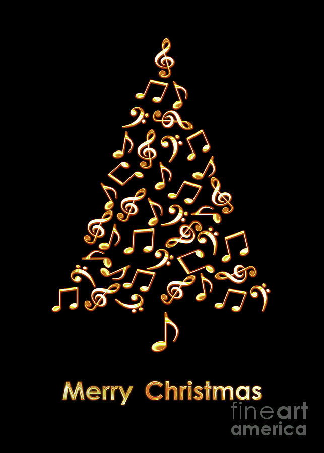 Music christmas card vertical Digital Art by Delphimages Photo Creations