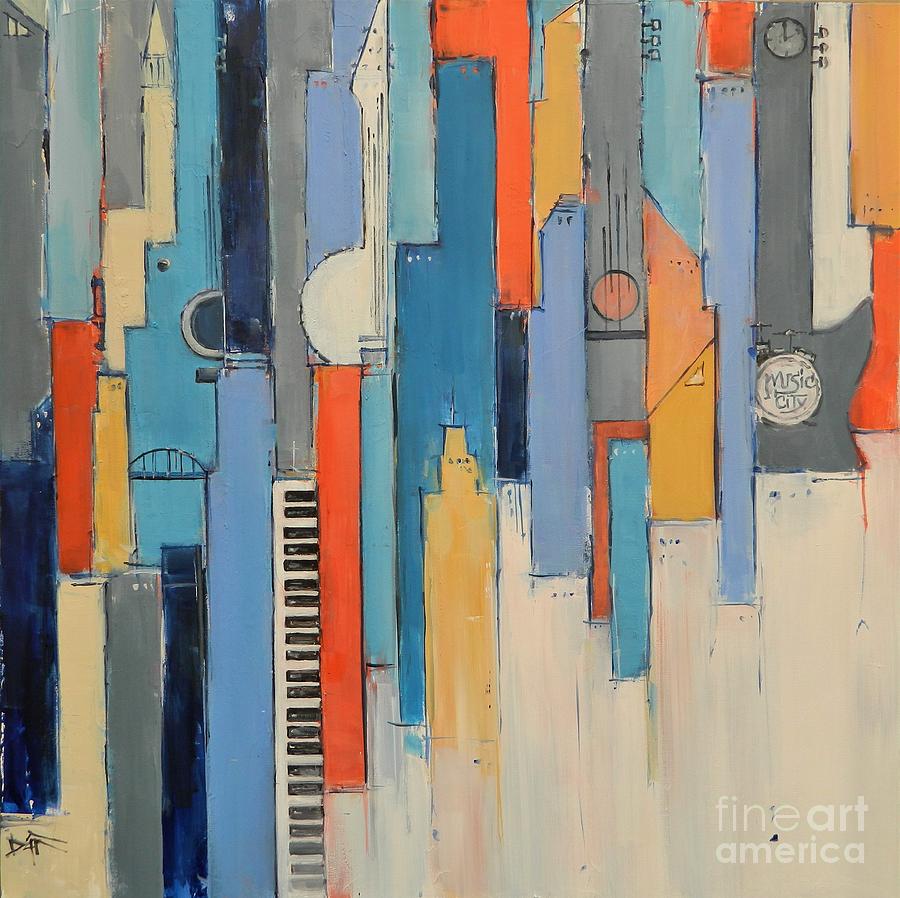 Nashville Painting - Music City by Dan Campbell