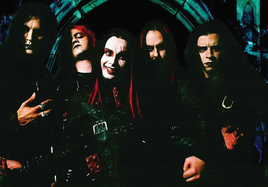 Dani Filth in front of church