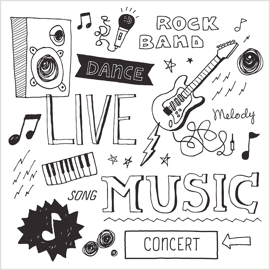Music Doodles 2 — Vector Elements Drawing by RLT_Images