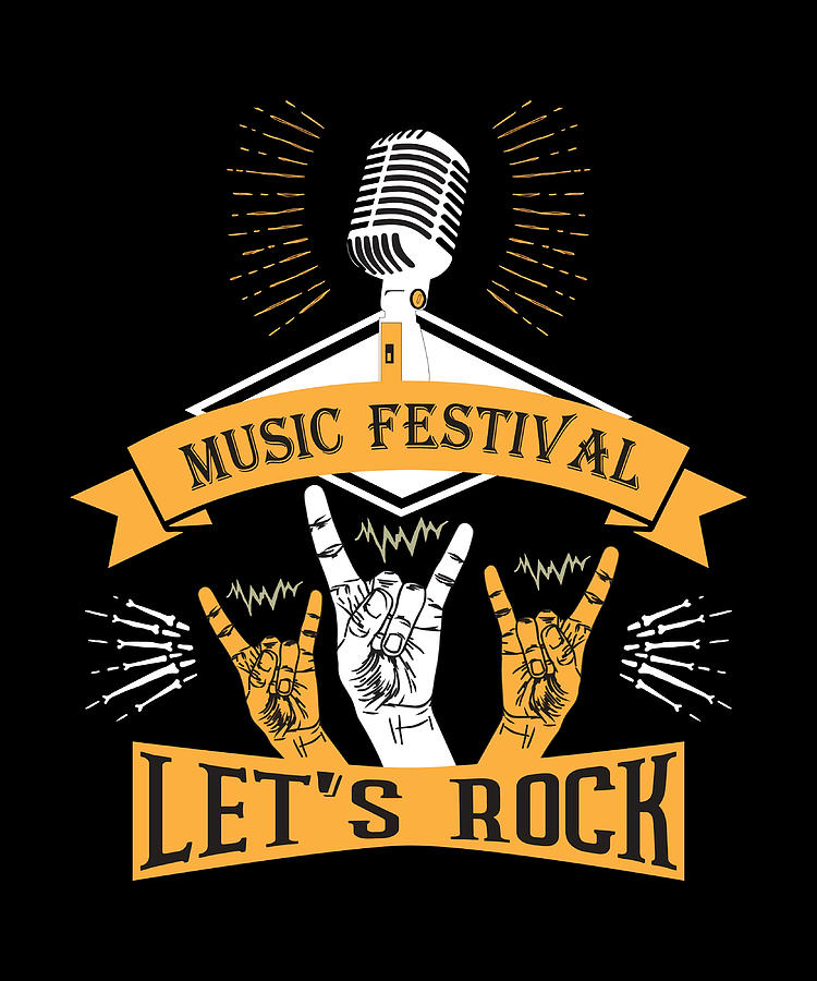 Music Festival Lets Rock Poster Painting by Darren Jones | Pixels