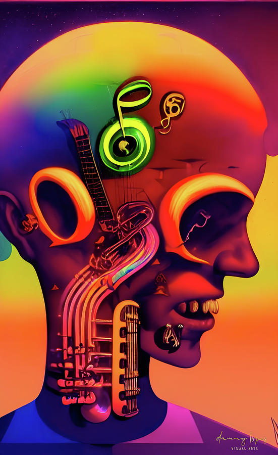 Music Head 020 Digital Art by Danny Lopes - Pixels