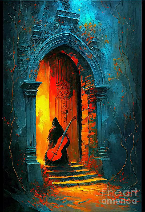 Music  is  a  magical  Language  By  Beksinski  by Asar Studios Digital Art by Celestial Images