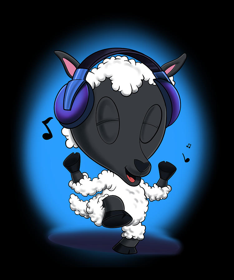 Music Lover I DJ Headphones I Cute Lamb Digital Art by Maximus Designs ...