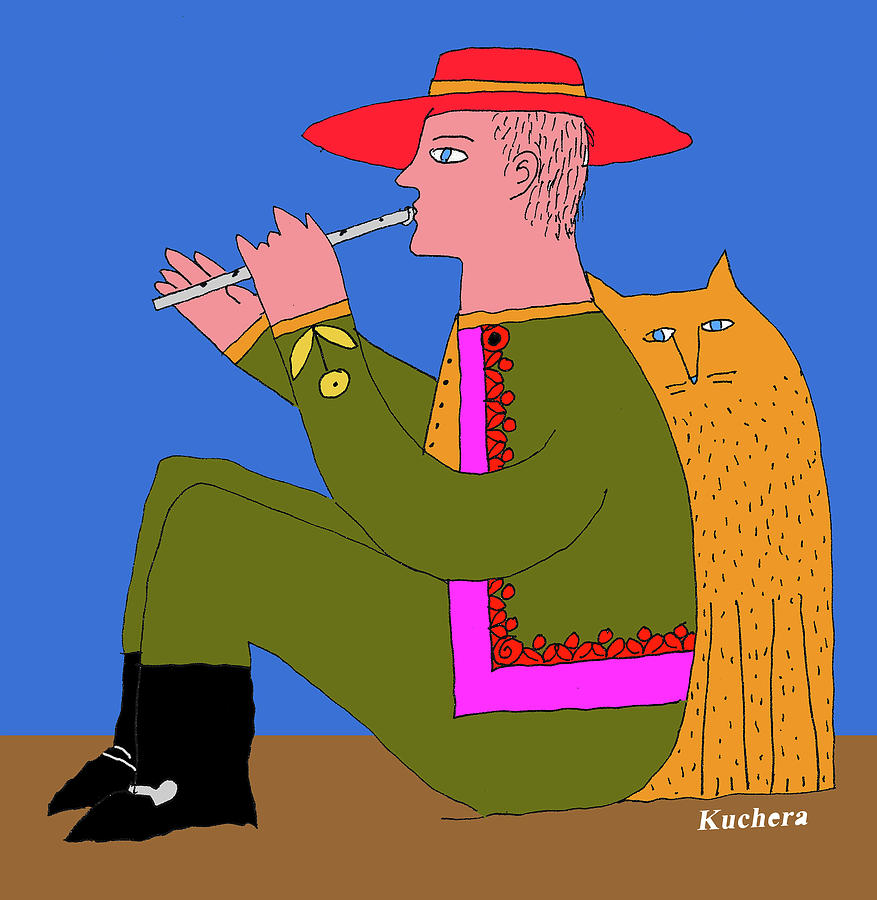 Music Man Painting - Music man by Yonko Kuchera