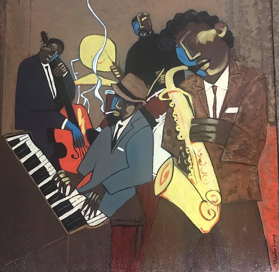 Fazz Jazz Quartet  Painting by Charles Young