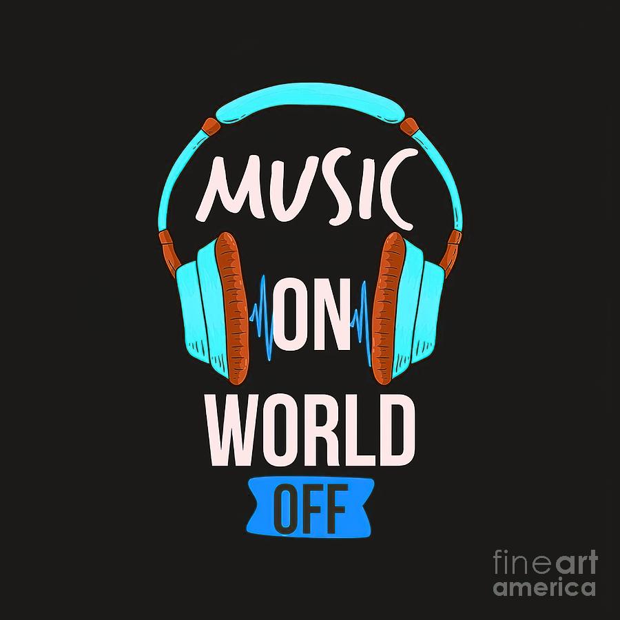 Music On World Off Music Lover Quote Art Tapestry - Textile by Victoria ...