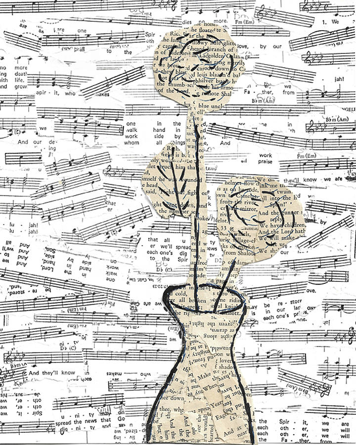 Music Poetry Flowers Mixed Media by John Vincent Palozzi