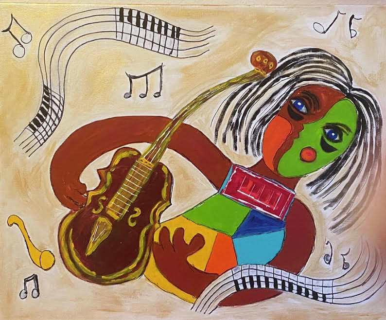 Music Practitioner Painting by Sharyn Winters