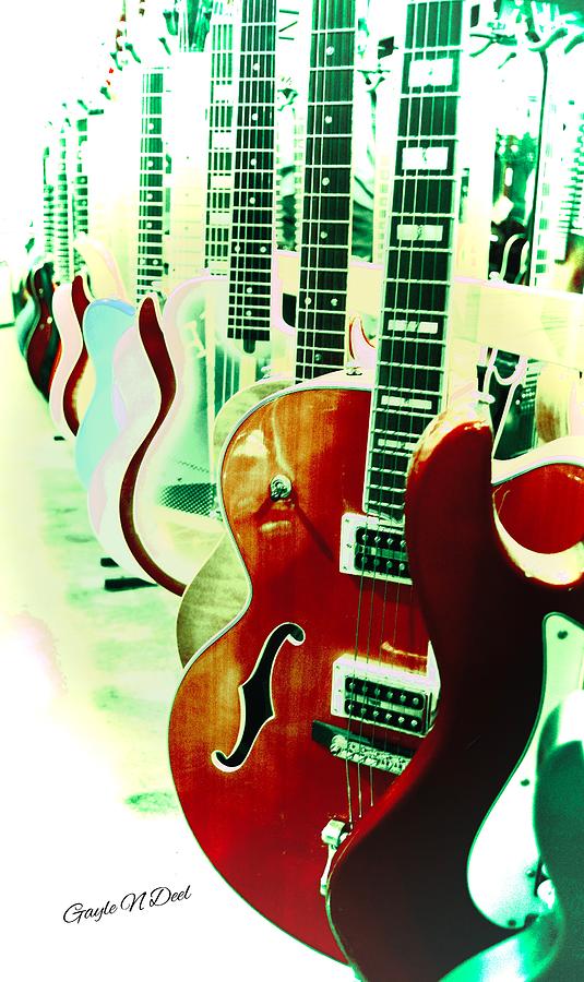 Guitar Photograph - Music Row by Gayle Deel