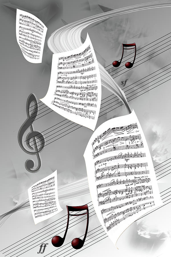 Music Digital Art - Music Sheet by Angel Jesus De la Fuente