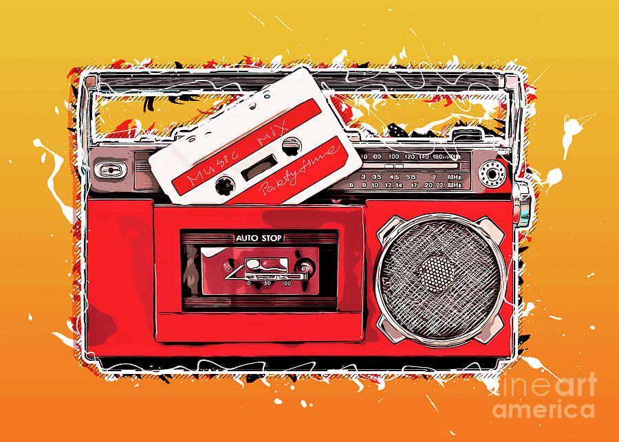Music tape retro #tape Digital Art by Justyna Jaszke JBJart
