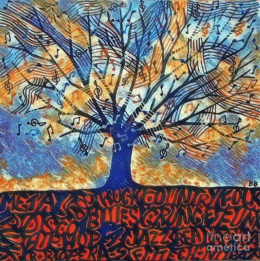 Music Tree 3 Painting by Bradley Boug