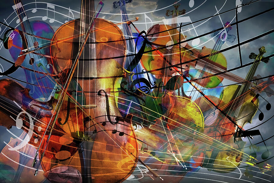 Musical Abstract with Violins and Musical Notes Photograph by Randall Nyhof Musical Abstract with Violins and Musical Notes Photograph by Randall Nyhof