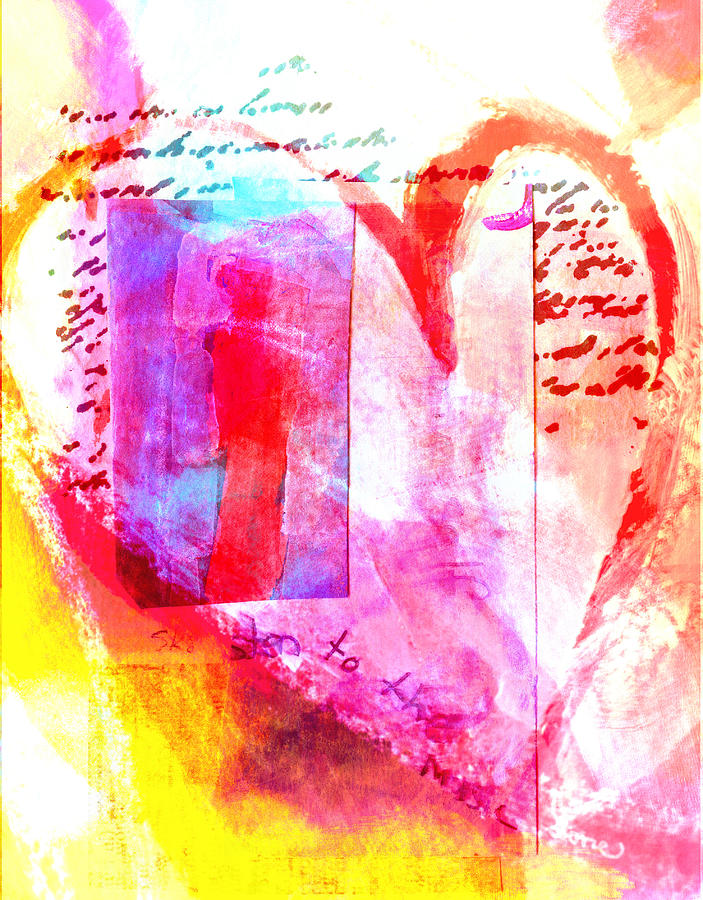 Musical Heart Mixed Media by Susan Stone