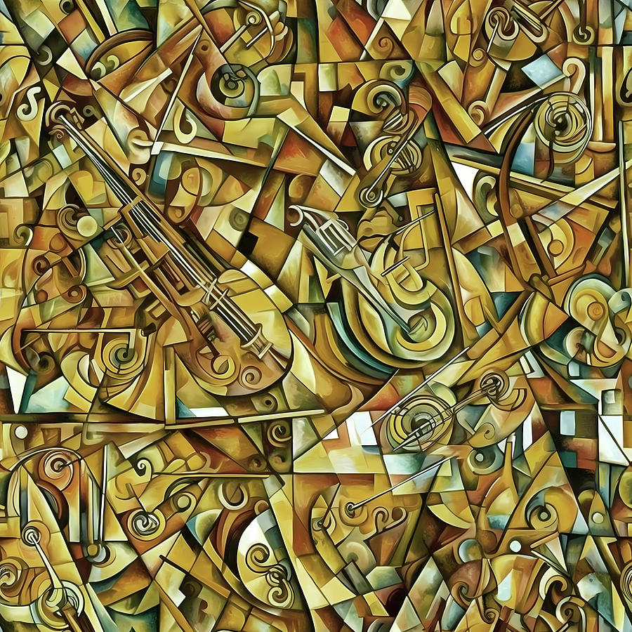 Musical Madness in Cubism Digital Art by Caito Junqueira