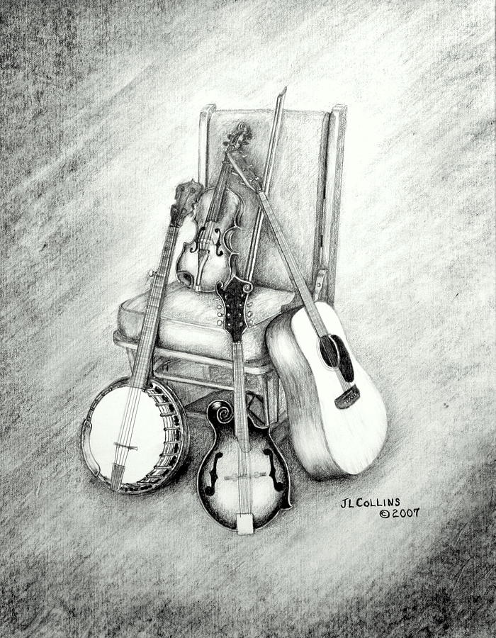 Musical Still Life Drawing by J L Collins