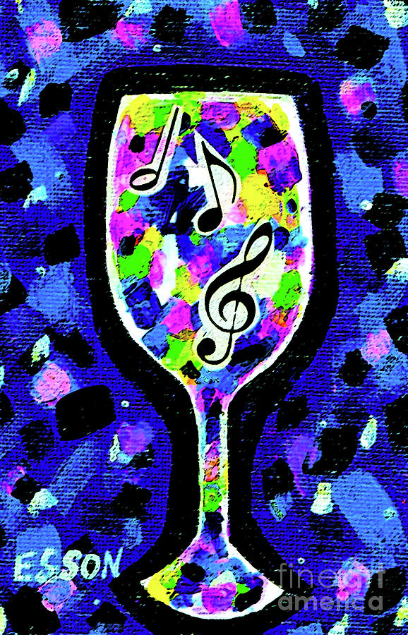 Musical Wine Glass Abstract Painting By Genevieve Esson Pixels