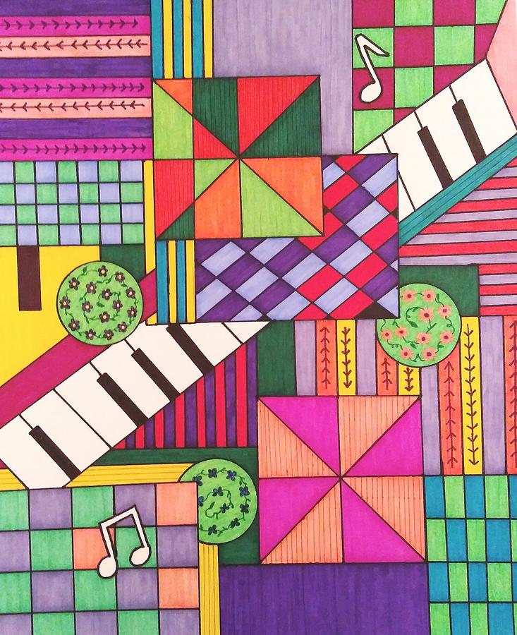 Musically Abstract Drawing by SarahJo Hawes