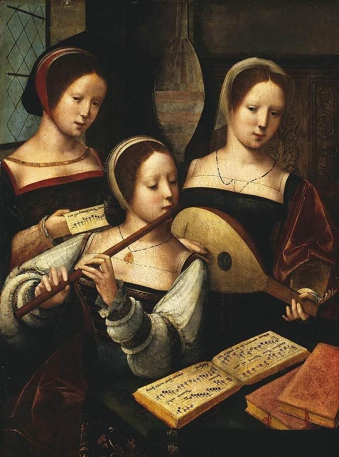 Musicerend gezelschap Female Musicians Painting by the Female Half ...