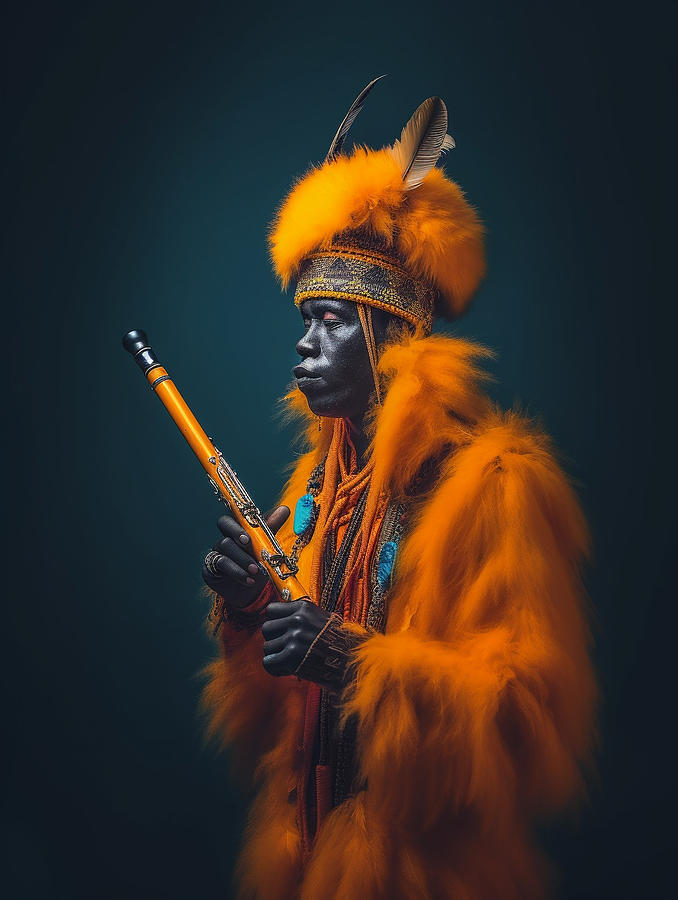 Musician  From  Huaorani  Tribe  Ecuador    Surreal  C  E    C  B  , By Asar Studios Painting