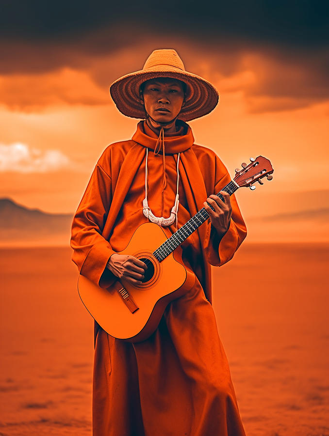Musician  From  Tsaatan  Tribe  Mongolia    Surreal  C  Fe  Acf  D  B  Fde, By Asar Studios Painting
