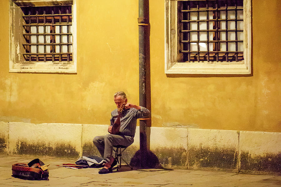 Musician In Venice Photograph by Marla Brown