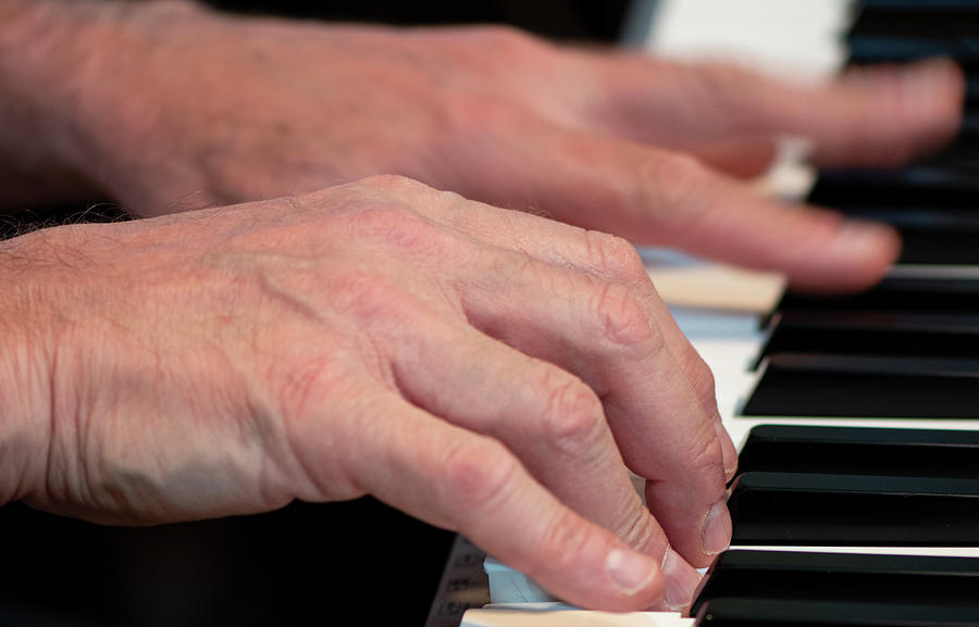Music Photograph - Musicians Hands Playing Piano by Phil And Karen Rispin