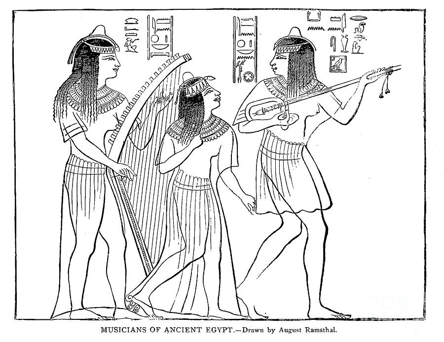 Musicians Of Ancient Egypt N5 Drawing