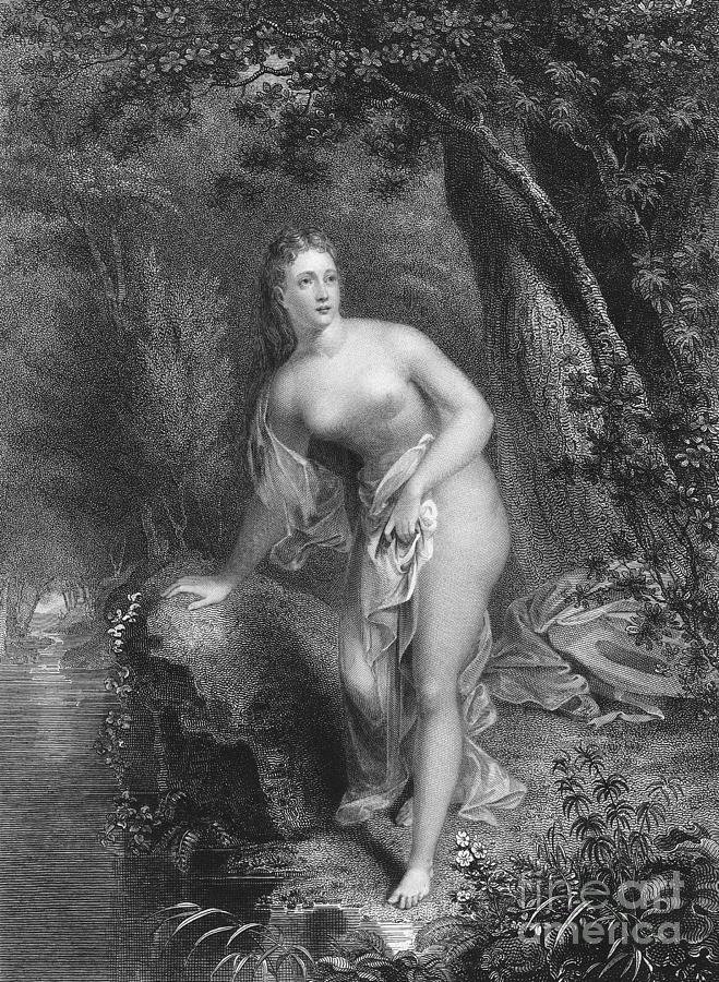 Musidora, 1825 Drawing by Asher Brown Durand