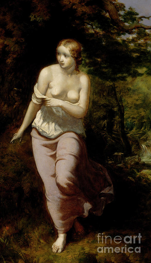 Musidora Bathing, 1849 Painting by Arthur Hughes